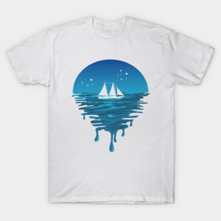 Sailboat in Melted Ocean T-Shirt